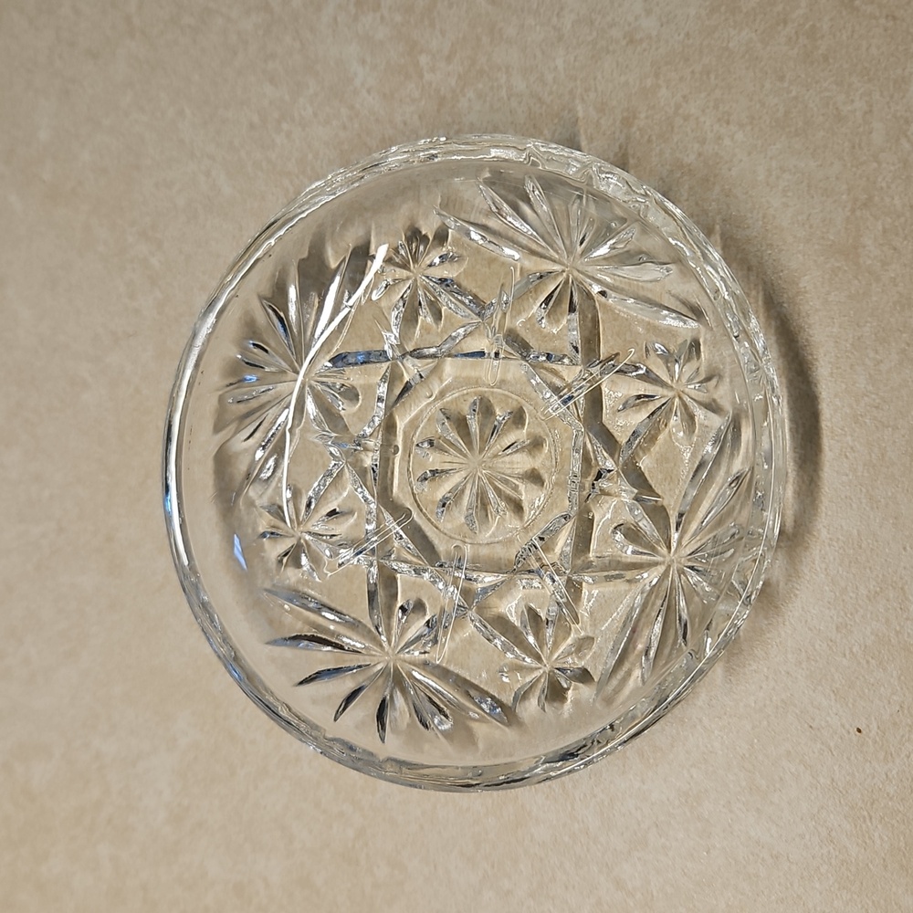 Vintage Anchor Hocking Prescut Clear Glass Coaster